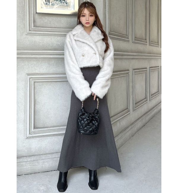 RESEXXY「シャイニーファークロップドブルゾン」|ブルゾン・スタジャン|