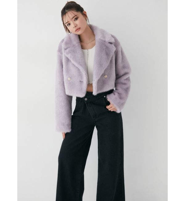 RESEXXY「シャイニーファークロップドブルゾン」|ブルゾン・スタジャン|