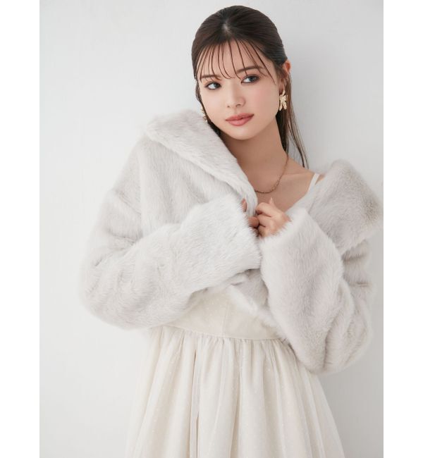 RESEXXY「シャイニーファークロップドブルゾン」|ブルゾン・スタジャン|