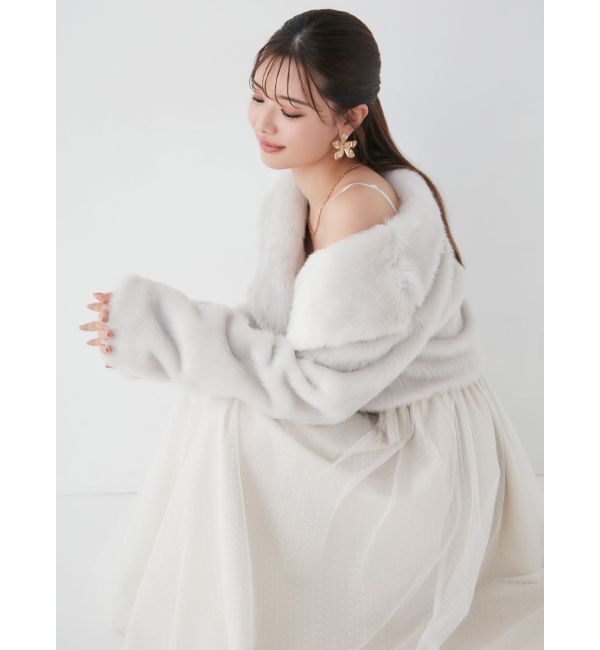 RESEXXY「シャイニーファークロップドブルゾン」|ブルゾン・スタジャン|