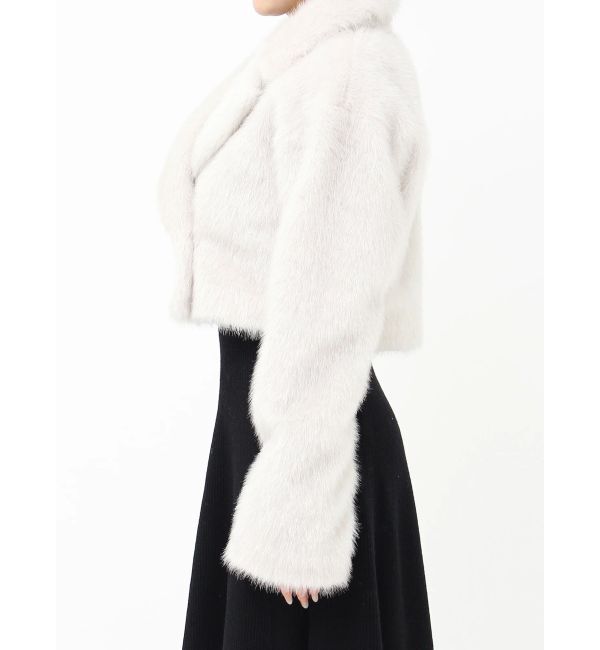 RESEXXY「シャイニーファークロップドブルゾン」|ブルゾン・スタジャン|