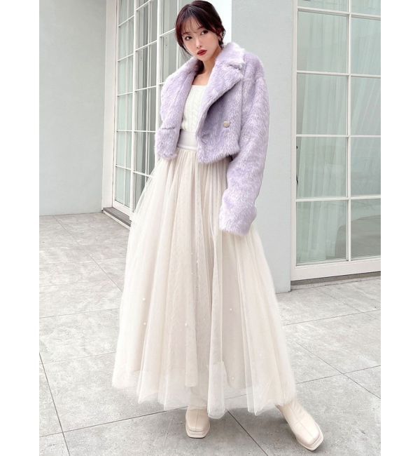 RESEXXY「シャイニーファークロップドブルゾン」|ブルゾン・スタジャン|