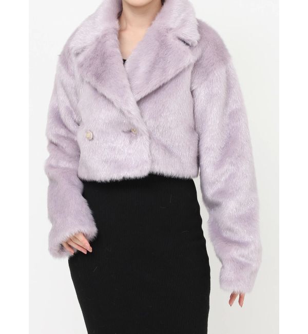 RESEXXY「シャイニーファークロップドブルゾン」|ブルゾン・スタジャン|