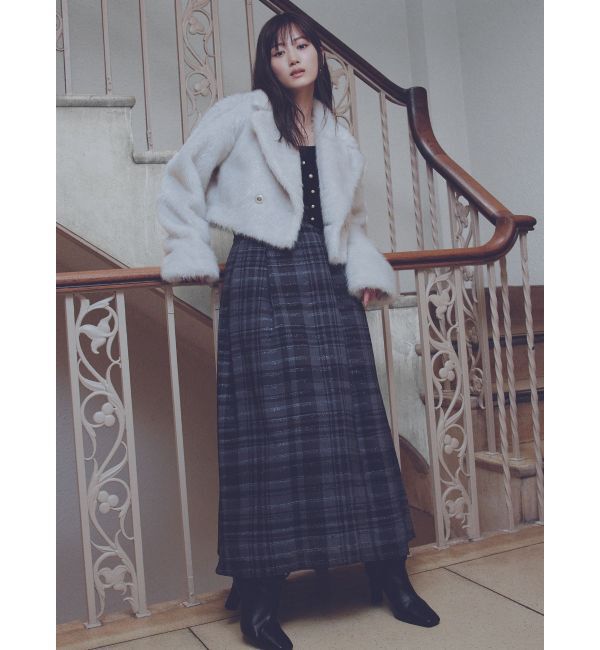 RESEXXY「シャイニーファークロップドブルゾン」|ブルゾン・スタジャン|