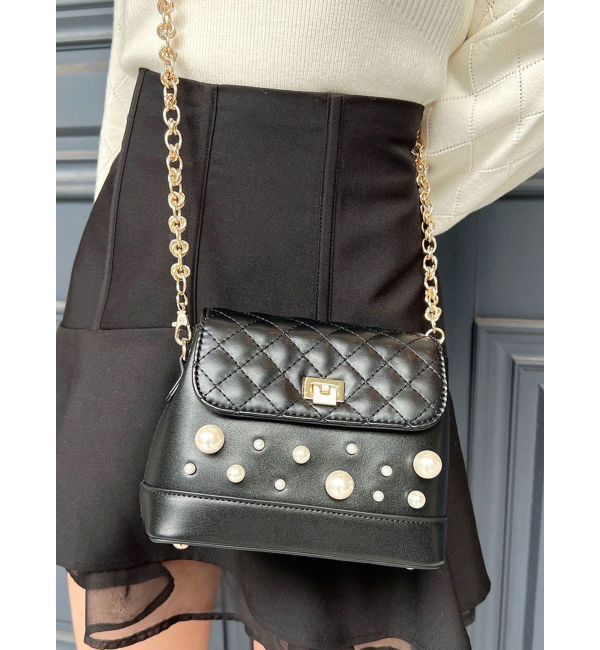 RESEXXY「パールポイントキルティングバッグ」|ショルダー・メッセンジャー|ブラック