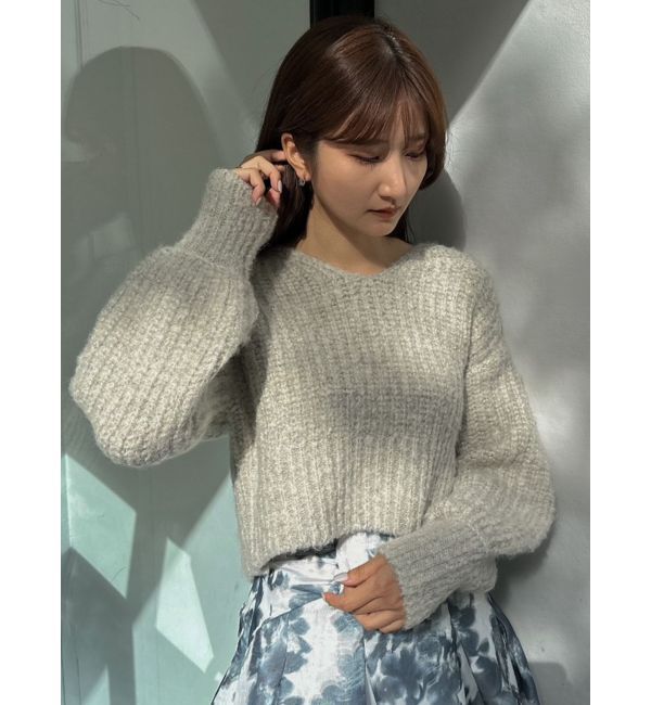 dazzlin「ブレンドカラークロップドニットトップス」|ニット・セーター|グレー