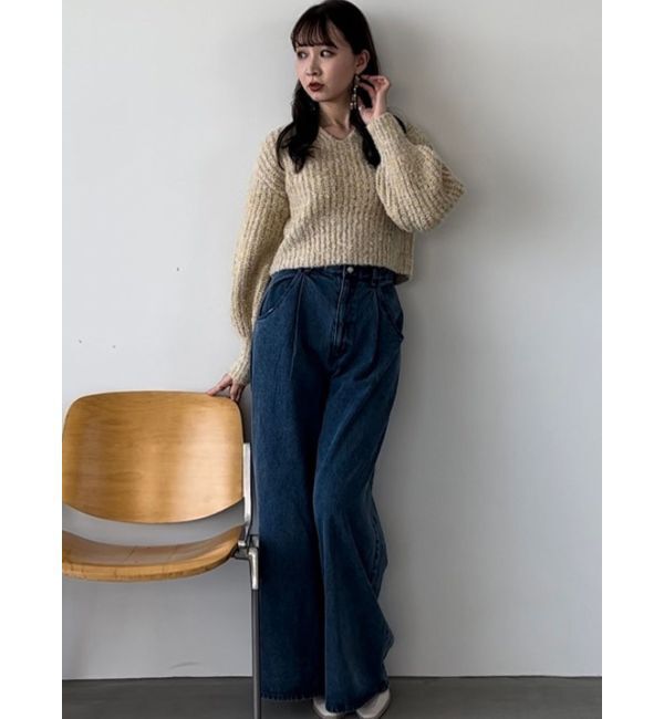 dazzlin「ブレンドカラークロップドニットトップス」|ニット・セーター|