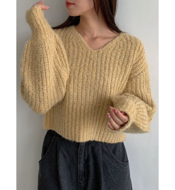 dazzlin「ブレンドカラークロップドニットトップス」|ニット・セーター|