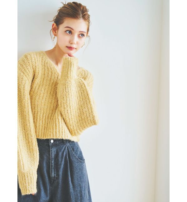 dazzlin「ブレンドカラークロップドニットトップス」|ニット・セーター|