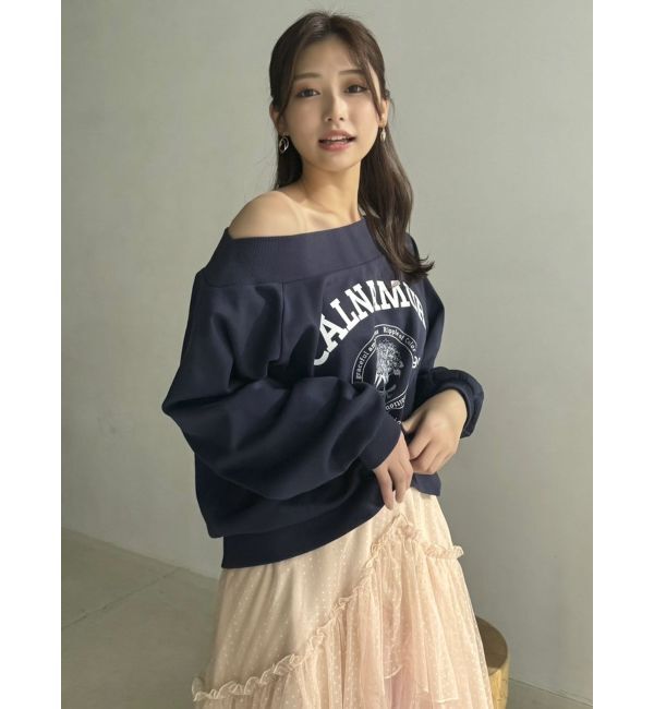 dazzlin「【CALNAMURコラボ】カルミアプリント オフショルダー プルオーバー」|スウェット・ジャージ|