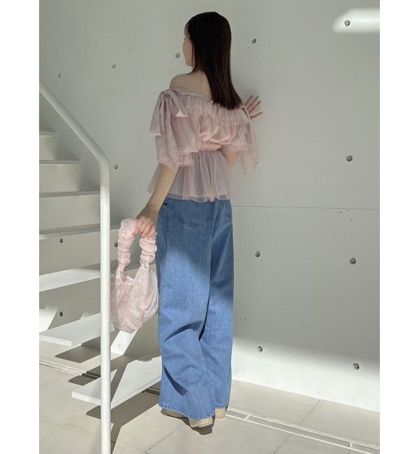 dazzlin「チュールリボンペプラム2wayトップス」|シャツ・ブラウス|