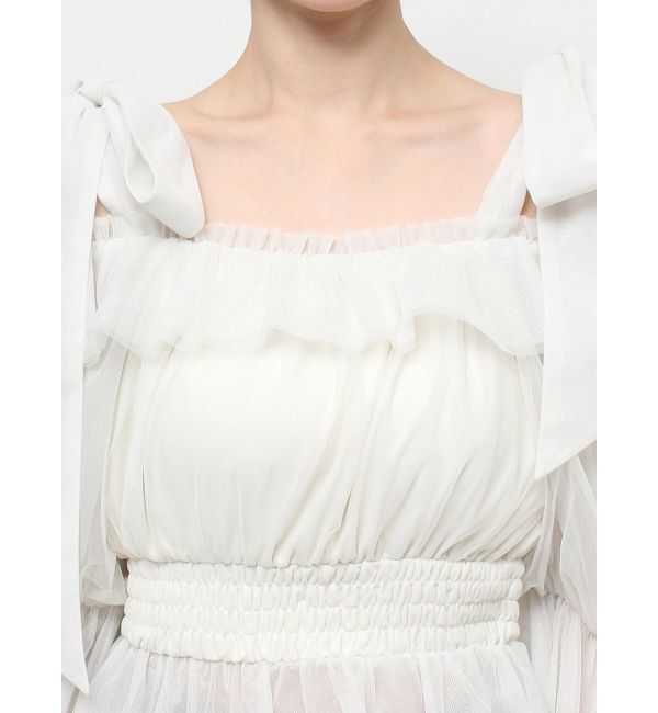 dazzlin「チュールリボンペプラム2wayトップス」|シャツ・ブラウス|