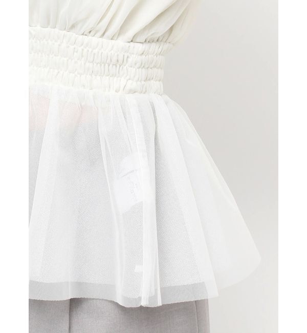 dazzlin「チュールリボンペプラム2wayトップス」|シャツ・ブラウス|