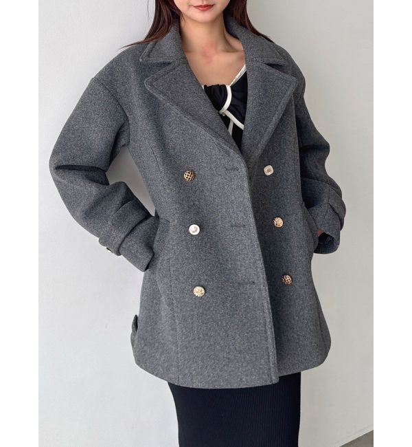 dazzlin「オーバーマルチボタンPコート」|ピーコート|チャコールグレー