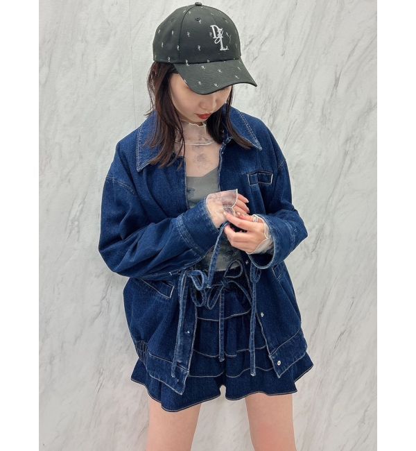 dazzlin「【SETUP】カフスリボンフェイクレザージャケット※セットアップ対応」|ブルゾン・スタジャン|