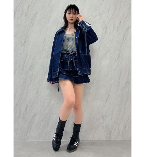 dazzlin「【SETUP】カフスリボンフェイクレザージャケット※セットアップ対応」|ブルゾン・スタジャン|