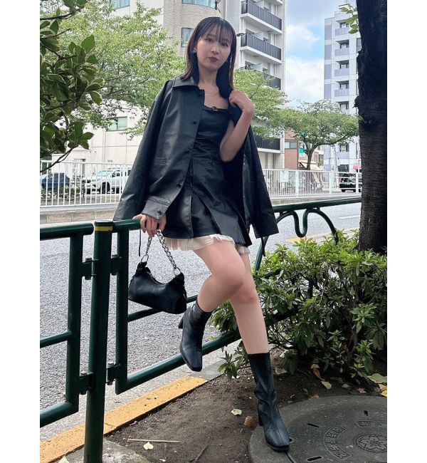 dazzlin「【SETUP】カフスリボンフェイクレザージャケット※セットアップ対応」|ブルゾン・スタジャン|