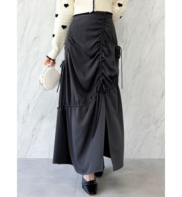 dazzlin「ギャザーリボンストリングマーメイド」|スカート|ブラック