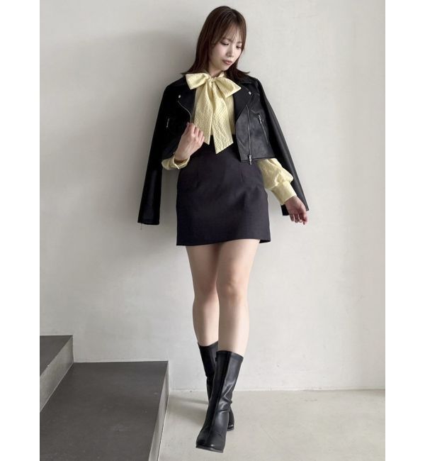 dazzlin「ショートライダースジャケット」|ライダースジャケット|