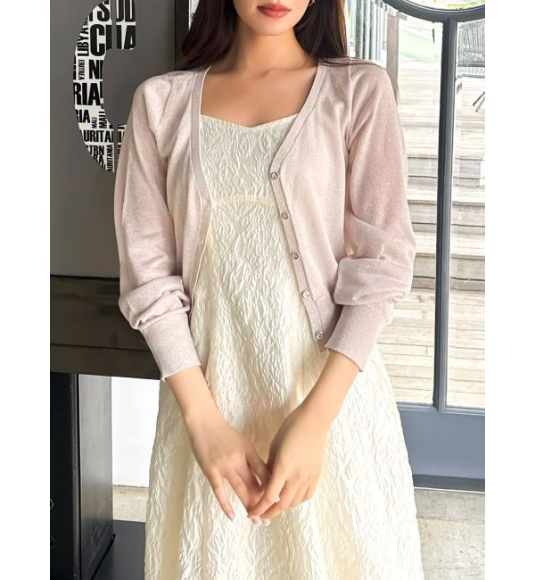 dazzlin「ラメシアーシンプルニットカーディガン」|カーディガン|