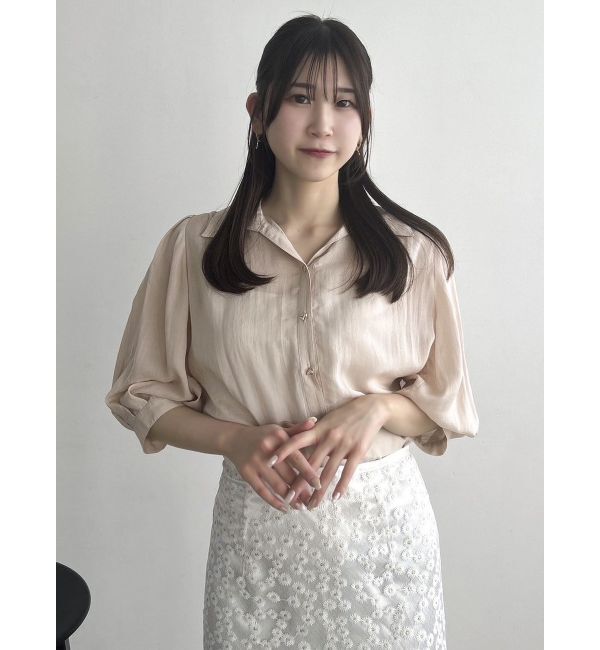 dazzlin「【藤井サチコラボ】コットンライクシアーシャツ」|シャツ・ブラウス|