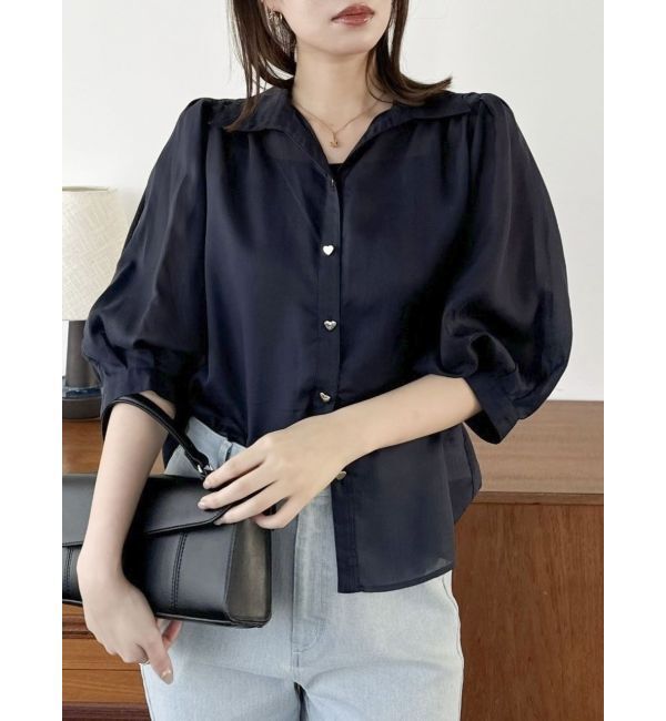 dazzlin「【藤井サチコラボ】コットンライクシアーシャツ」|シャツ・ブラウス|