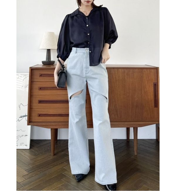 dazzlin「【藤井サチコラボ】コットンライクシアーシャツ」|シャツ・ブラウス|