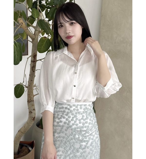 dazzlin「【藤井サチコラボ】コットンライクシアーシャツ」|シャツ・ブラウス|