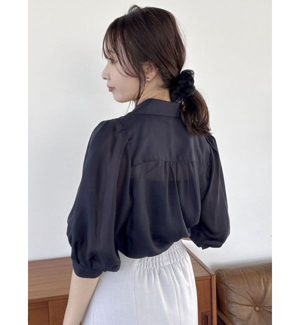 dazzlin「【藤井サチコラボ】コットンライクシアーシャツ」|シャツ・ブラウス|