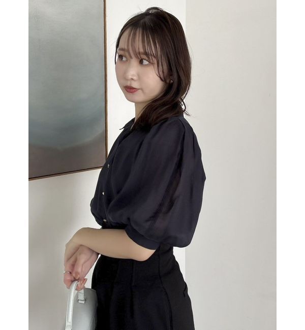 dazzlin「【藤井サチコラボ】コットンライクシアーシャツ」|シャツ・ブラウス|