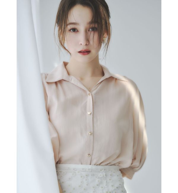 dazzlin「【藤井サチコラボ】コットンライクシアーシャツ」|シャツ・ブラウス|ピンク