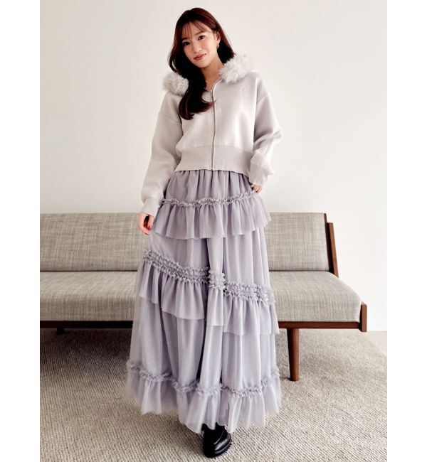 dazzlin「【WEB限定】チュールフリルティアードスカート」|スカート|