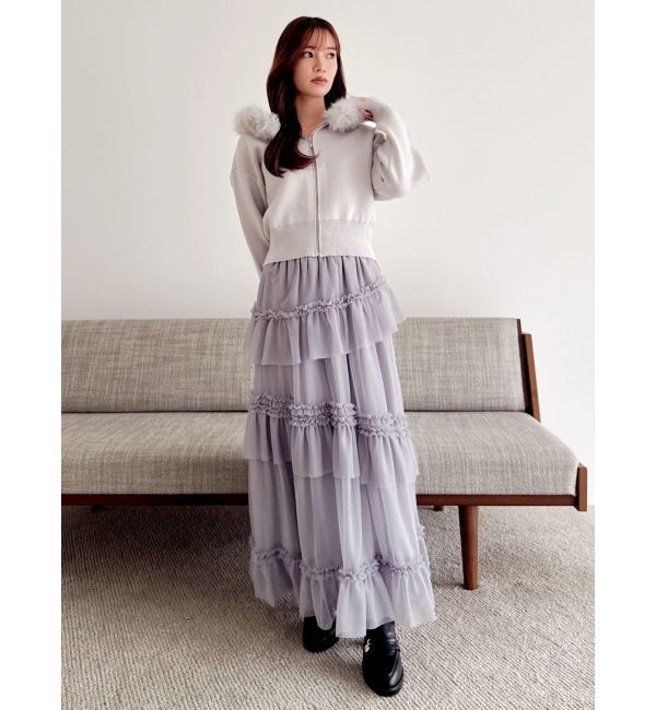 dazzlin「【WEB限定】チュールフリルティアードスカート」|スカート|