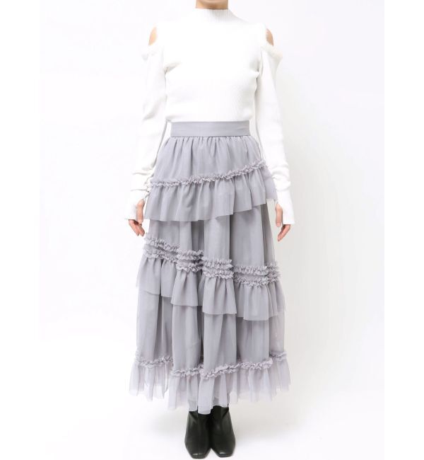 dazzlin「【WEB限定】チュールフリルティアードスカート」|スカート|