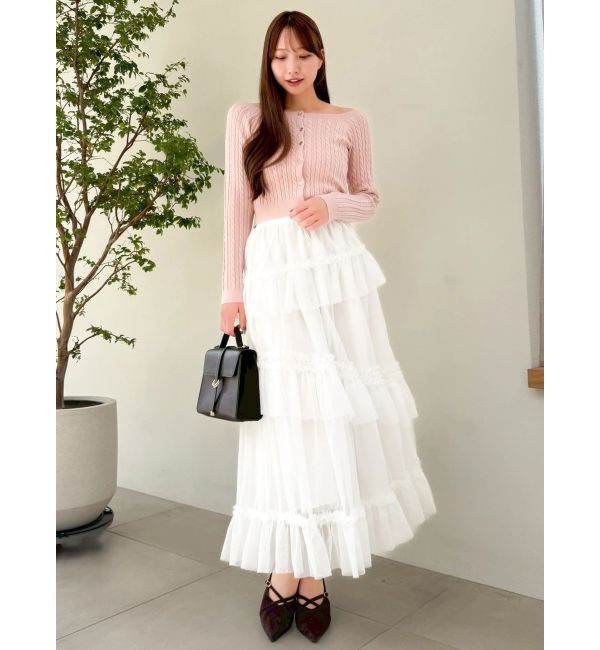 dazzlin「【WEB限定】チュールフリルティアードスカート」|スカート|