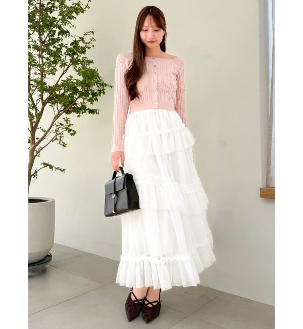 dazzlin「【WEB限定】チュールフリルティアードスカート」|スカート|
