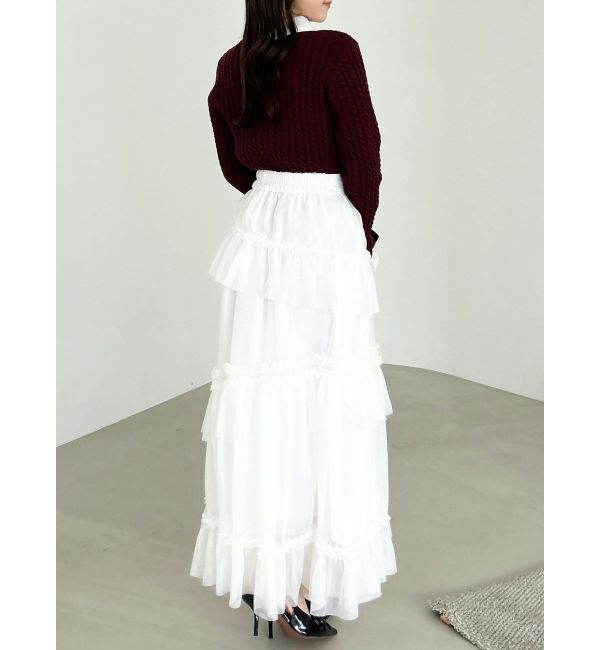 dazzlin「【WEB限定】チュールフリルティアードスカート」|スカート|