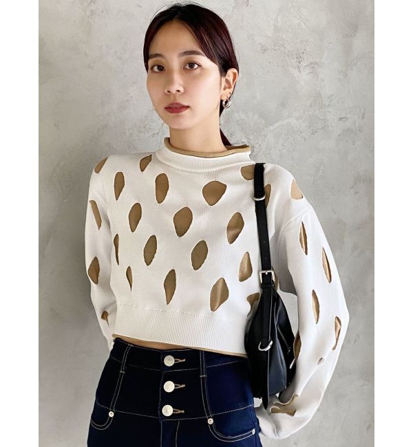 EMODA「ホールレイヤードニット」|ニット・セーター|ホワイト