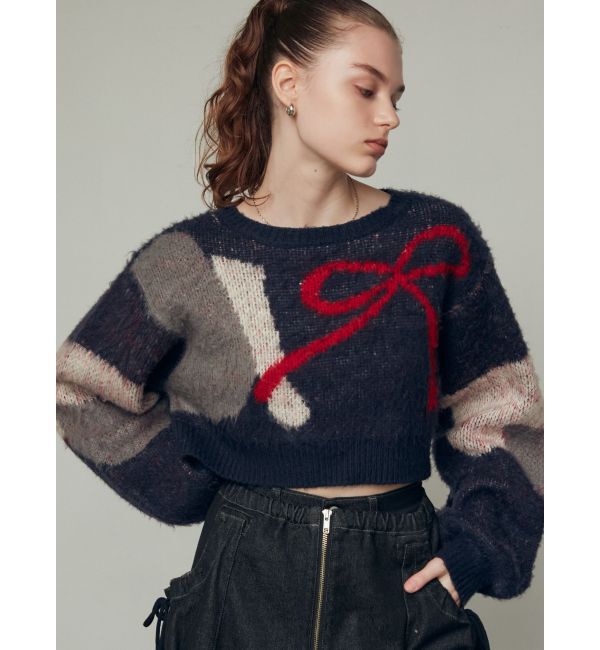 EMODA「ショートルーズジャガードニット」|ニット・セーター|