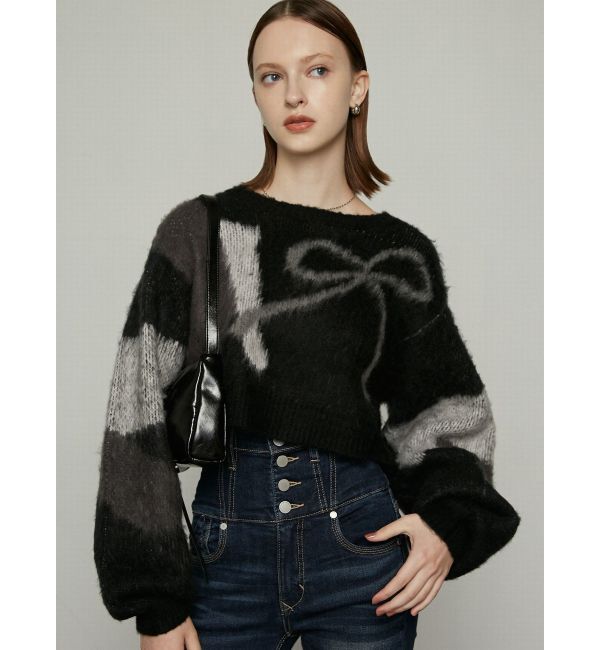 EMODA「ショートルーズジャガードニット」|ニット・セーター|