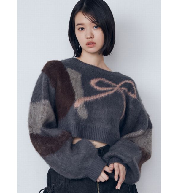 EMODA「ショートルーズジャガードニット」|ニット・セーター|