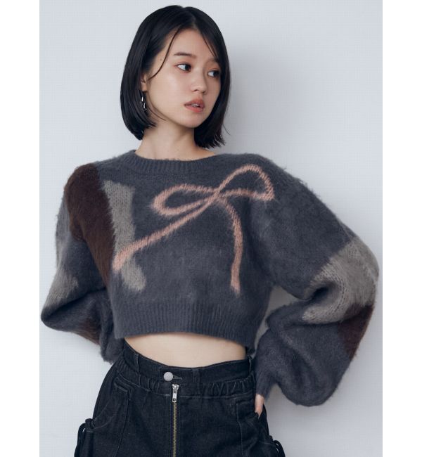 EMODA「ショートルーズジャガードニット」|ニット・セーター|