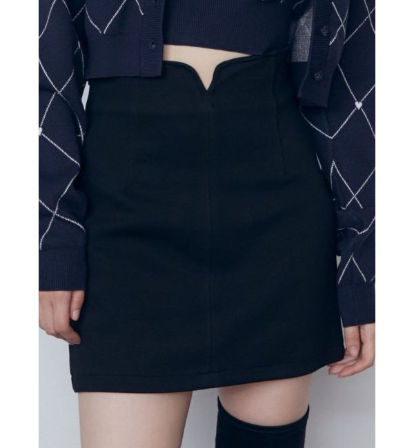 EMODA「カーブウエストミニスカート」|スカート|ブラック