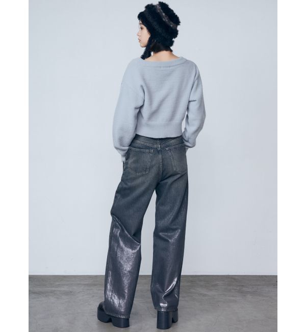 EMODA「フォイルルーズハイウエストジーンズ」|デニム|