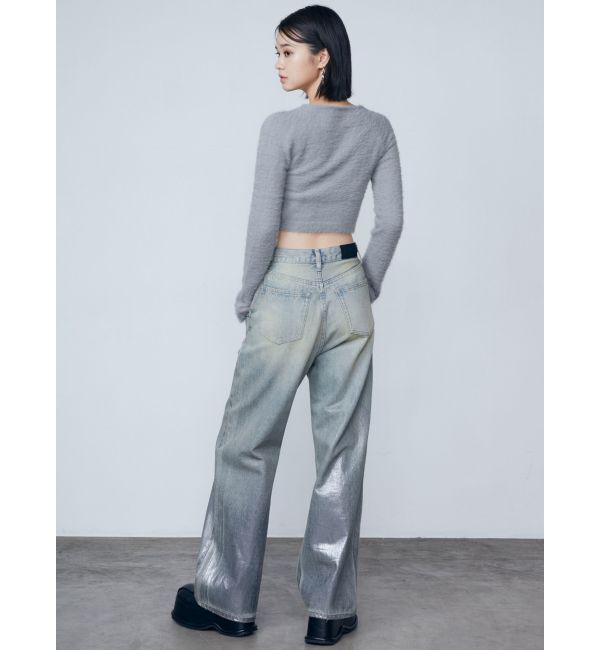 EMODA「フォイルルーズハイウエストジーンズ」|デニム|