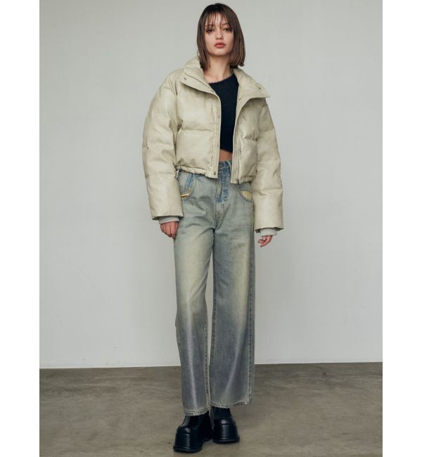 EMODA「フォイルルーズハイウエストジーンズ」|デニム|