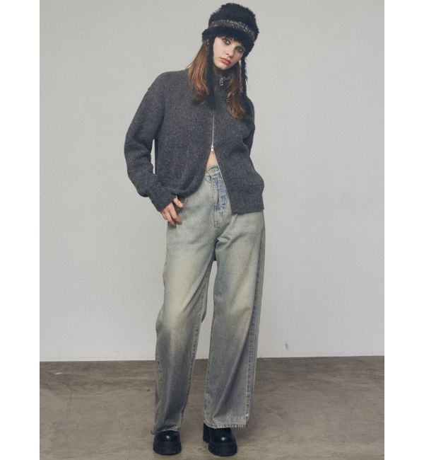 EMODA「フォイルルーズハイウエストジーンズ」|デニム|