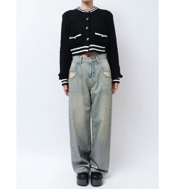 EMODA「フォイルルーズハイウエストジーンズ」|デニム|