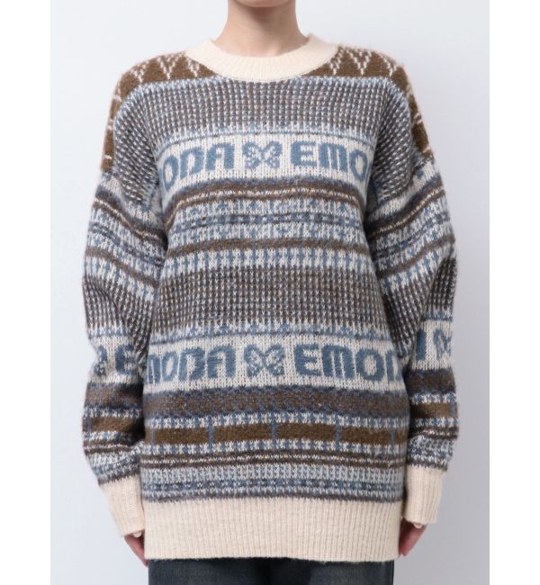 EMODA「ノルディックパターンオーバーニット」|ニット・セーター|ベージュ