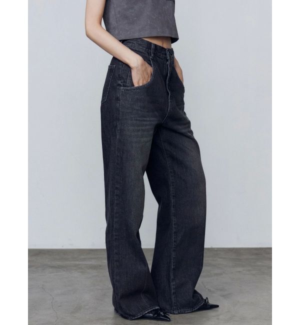 EMODA「ルーズワイドハイウエストジーンズ」|デニム|